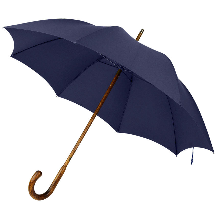 FOX HICKORY SOLID STICK UMBRELLA- FRENCH NAVY