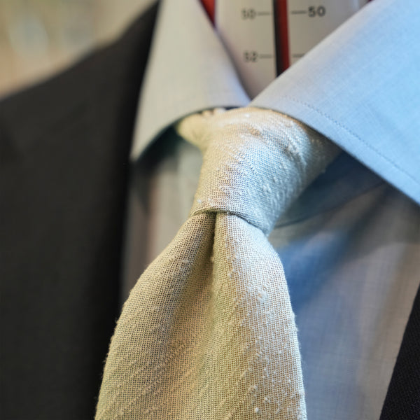 Silver Shantung Silk Tie