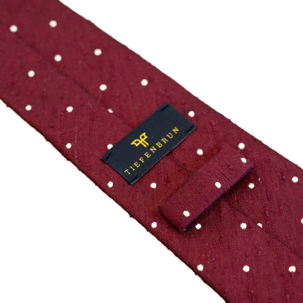 Burgundy Dot Shantung Silk Tie