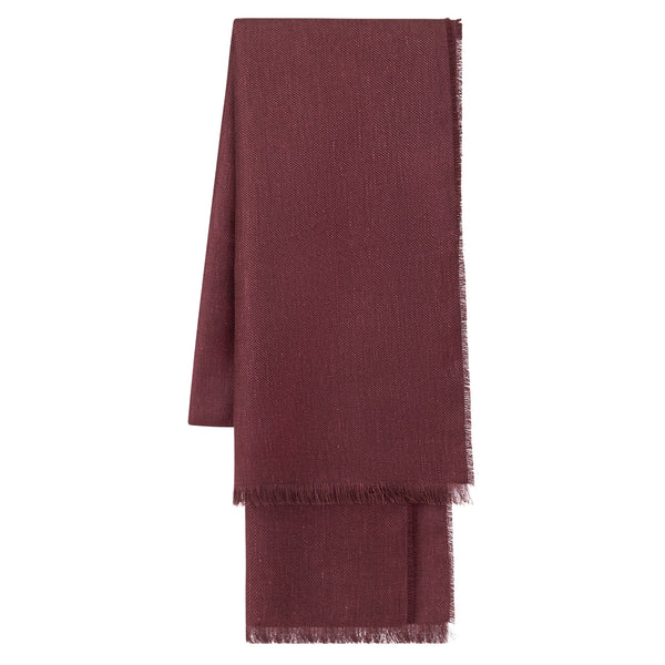 Brick Red Cashmere and Silk Scarf