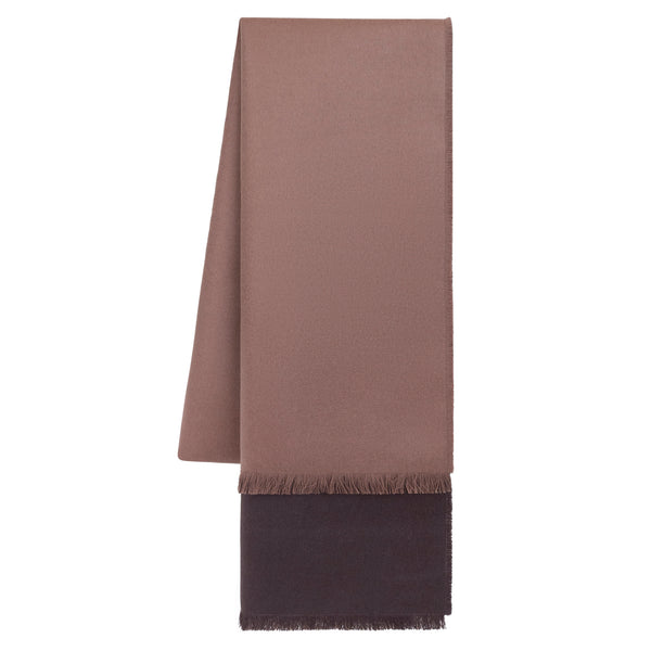Tan & Chocolate Brown Cashmere Scarf