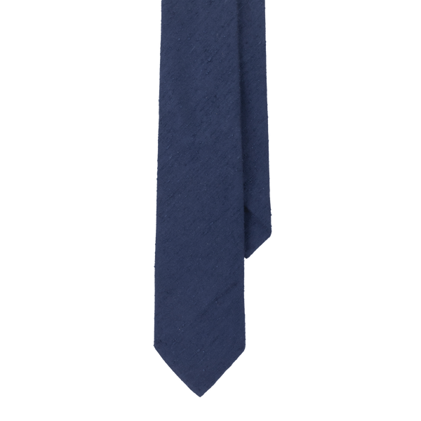Navy Shantung Silk Tie