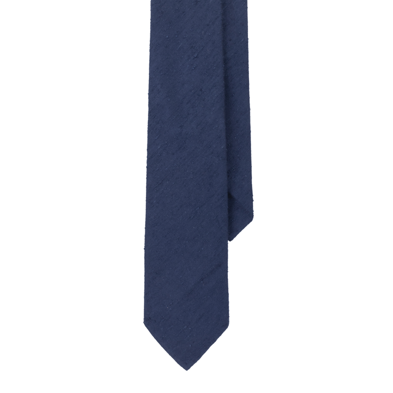 Navy Shantung Silk Tie