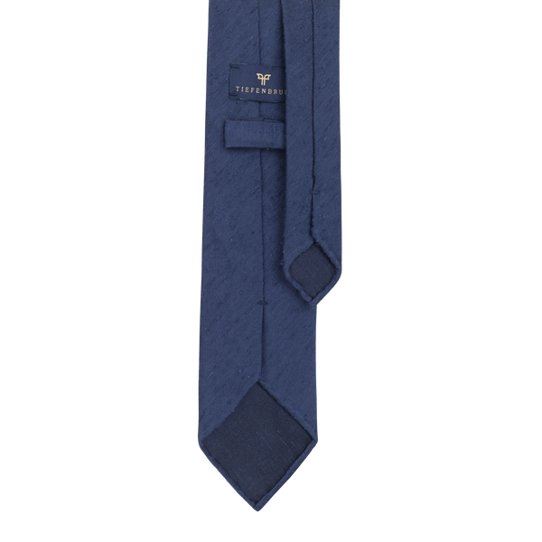 Navy Shantung Silk Tie