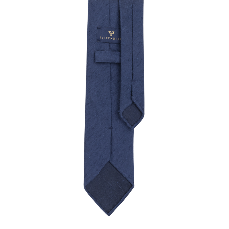 Navy Shantung Silk Tie
