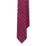 Burgundy Dot Shantung Silk Tie