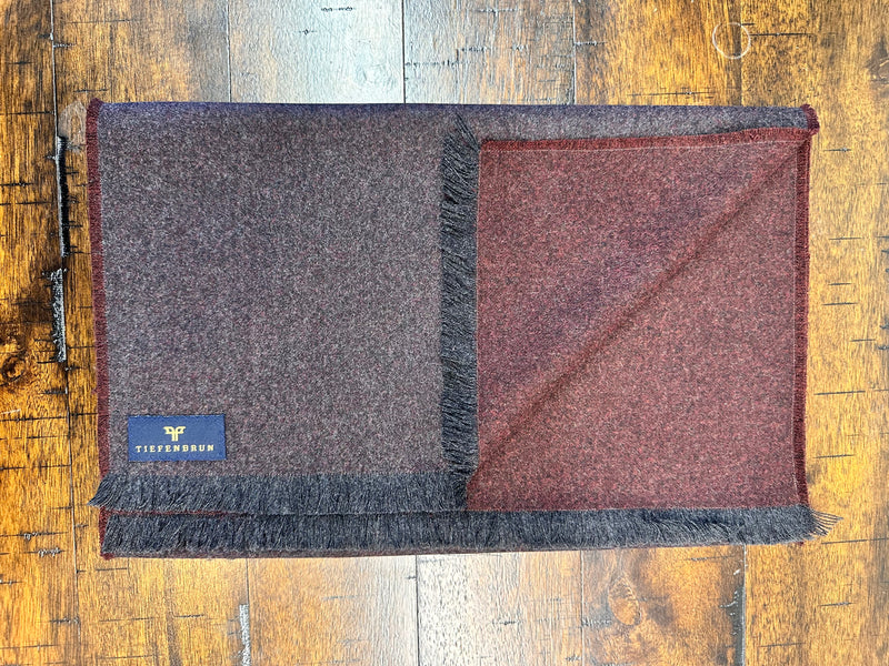 Burgundy and Grey Super 180’s Flannel Scarf