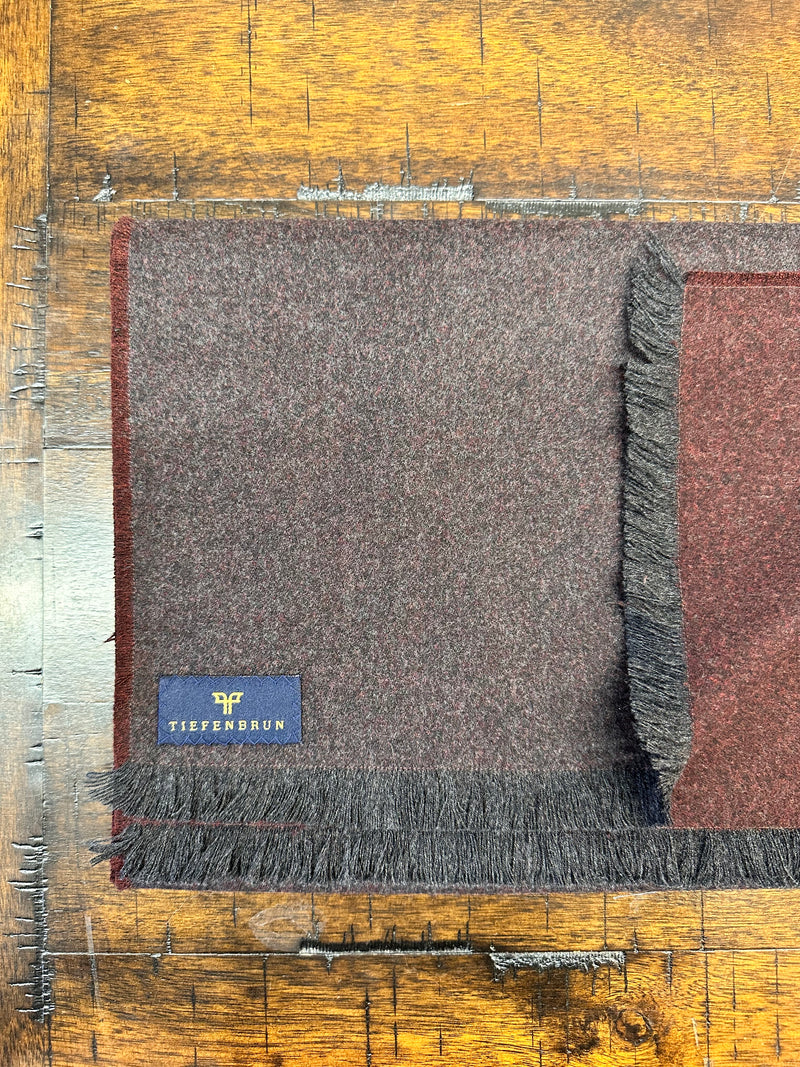 Burgundy and Grey Super 180’s Flannel Scarf