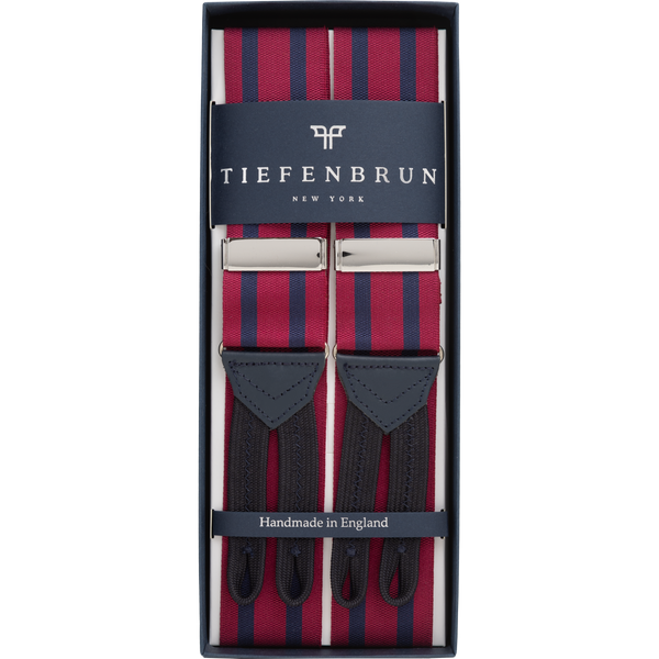 Burgundy and Navy Stripe Braces