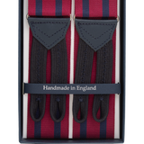 Burgundy and Navy Stripe Braces
