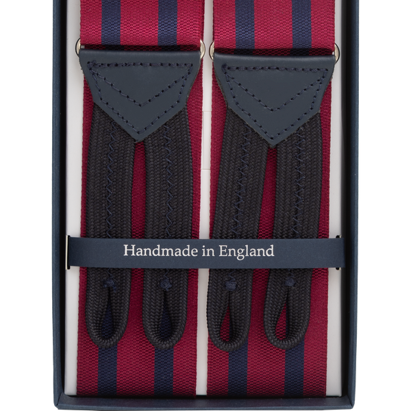 Burgundy and Navy Stripe Braces
