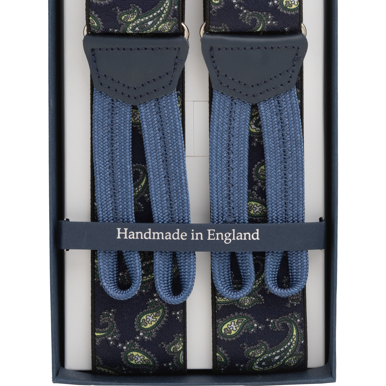 Navy Paisley Braces