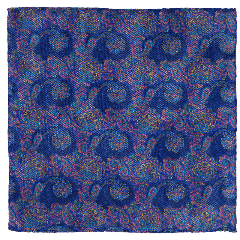 Tiefenbrun Navy Paisley Silk Square