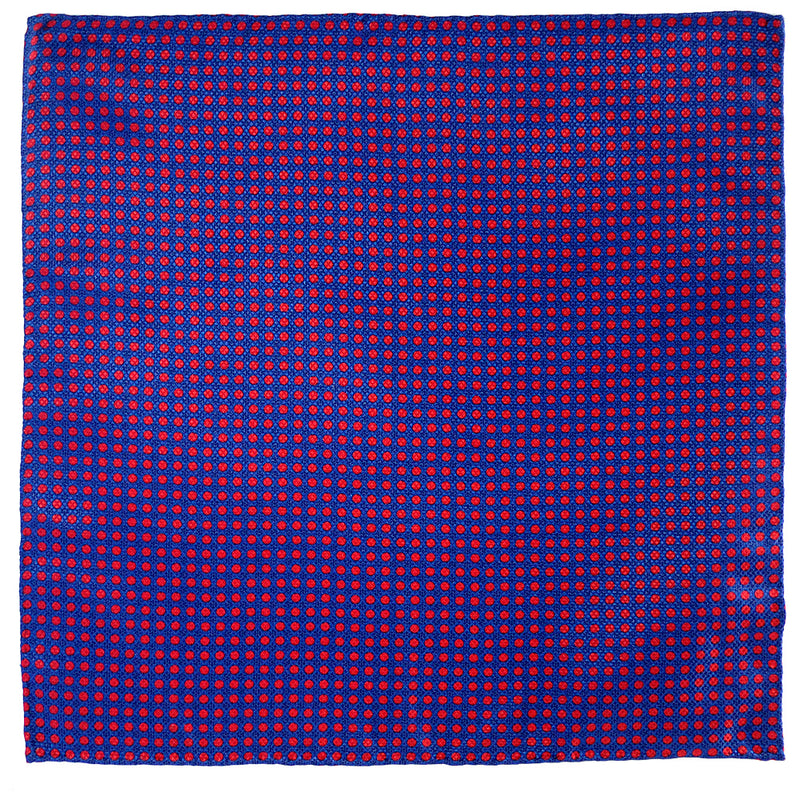 Tiefenbrun Red and Blue Dot Silk Square