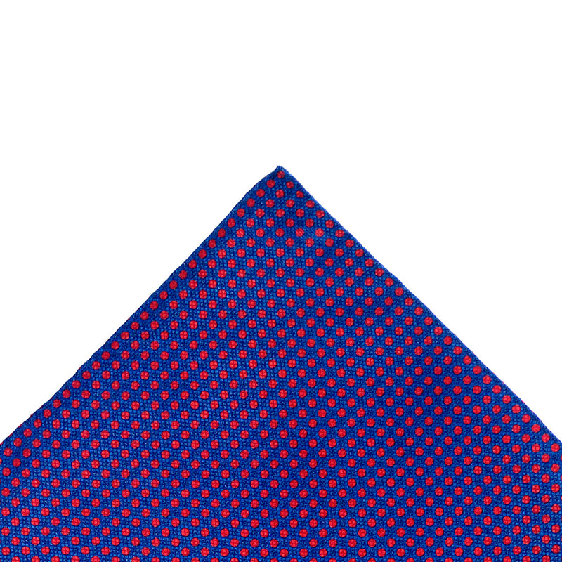 Tiefenbrun Red and Blue Dot Silk Square