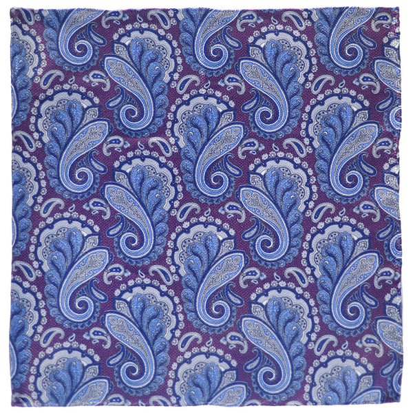 Tiefenbrun Blue and Purple Floret Silk Square