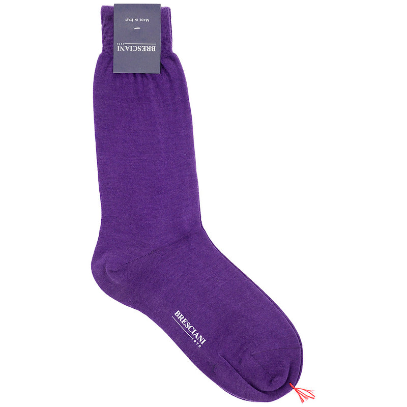 Bresciani Wool Short Socks - Plum