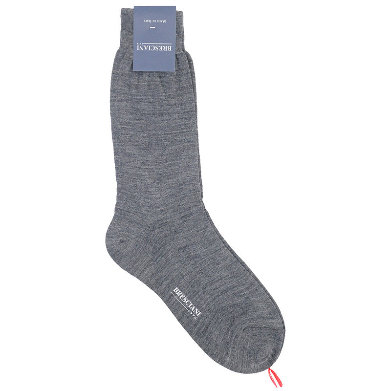 Bresciani Wool Short Socks - Heather Grey