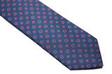 Seven-Fold Navy and Floral Silk Tie