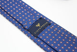 Seven-Fold Blue and Floral Silk Tie