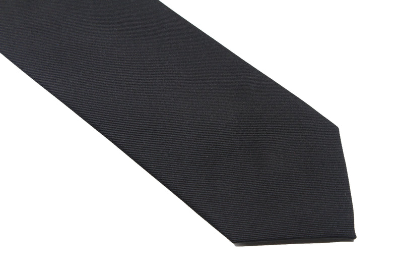 Seven-Fold Black Silk Tie